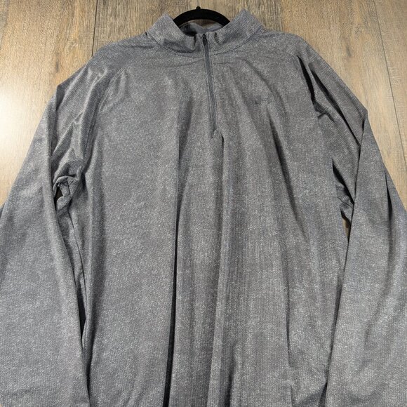 Under Armour Pullover Mens 2XL Gray Long Sleeve Mock Neck 1/4 Zip Loose Running - Picture 1 of 10